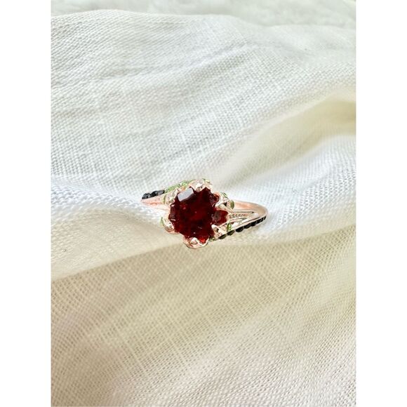 Red as the Rose cubic zirconia ring ￼ - Picture 1 of 6